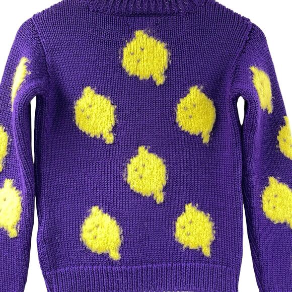 Lemon Sweater The Animals Observatory Arty Bull Size 10 Italian Yarn NWT - Picture 6 of 7